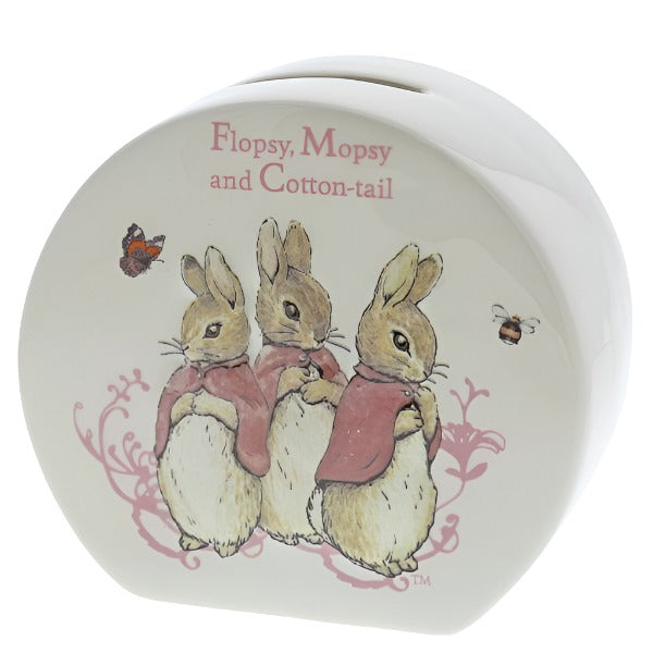 Beatrix Potter Ceramic Piggy Banks, Dual Purpose Money Bank and Home Decor, Pound and Note