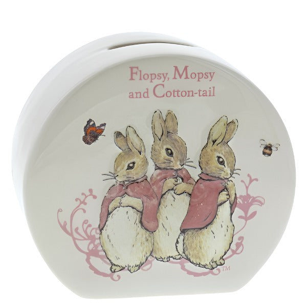 Beatrix Potter Ceramic Piggy Banks, Dual Purpose Money Bank and Home Decor, Pound and Note