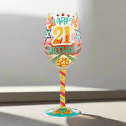 Lolita Milestone Gem-Spangled Birthday Celebration Wine Glass 18th 21st 40th 50th Special Birthday