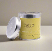 Herb Dublin Natural Wax Tin Candle Burn Time 40 Hrs Buttercup And Bee Balm, Lavender, Comfort And Joy, Lemongrass And Ginger, Mistletoe & Wine, Peppermint, Eucalyptus And Lime, Rhubarb And Fresh Garden Mint