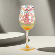 Lolita Milestone Gem-Spangled Birthday Celebration Wine Glass 18th 21st 40th 50th Special Birthday