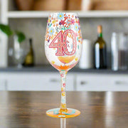 Lolita Gem-Spangled Birthday Celebration Wine Glass, Happy Birthday Girl, Birthday Streamers