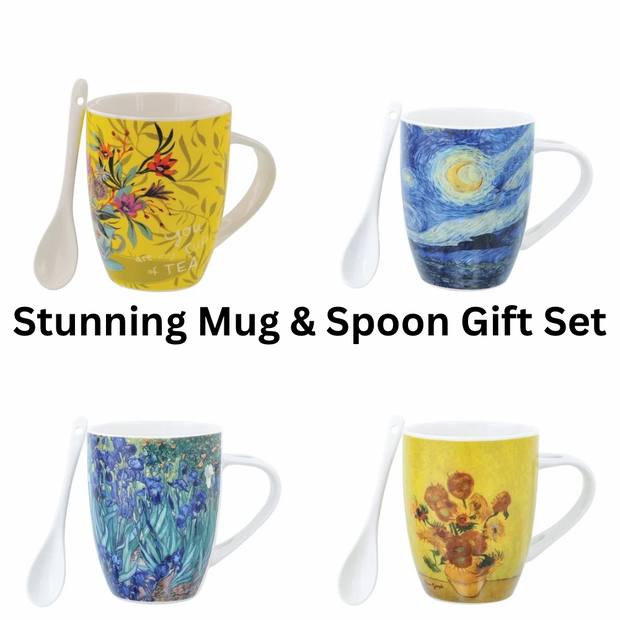 Stunning Mug & Spoon Gift Set  Ceramic Drinkware for Coffee and Tea