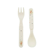 Peter Rabbit Collection: Flopsy Fork and Spoon Set - Certified Food Safe, Microwave & Dishwasher Safe, Feeding Accessories, Toddler Dinnerware, Eating Essential, Eco Friendly Feeding Utensils,