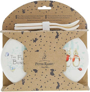 Beatrix Potter Flopsy and Peter Rabbit Lunch Box and Cutlery Set Multicolour, Multi grid, Lunch Containers for Kids & Baby, Back to School Supplies, Food Prep Lunch Container, Kitchen Gadgets