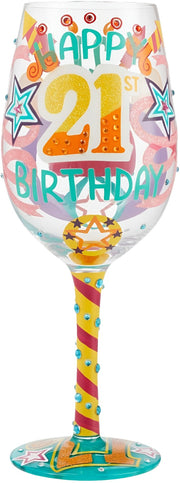 Lolita Milestone Gem-Spangled Birthday Celebration Wine Glass 18th 21st 40th 50th Special Birthday