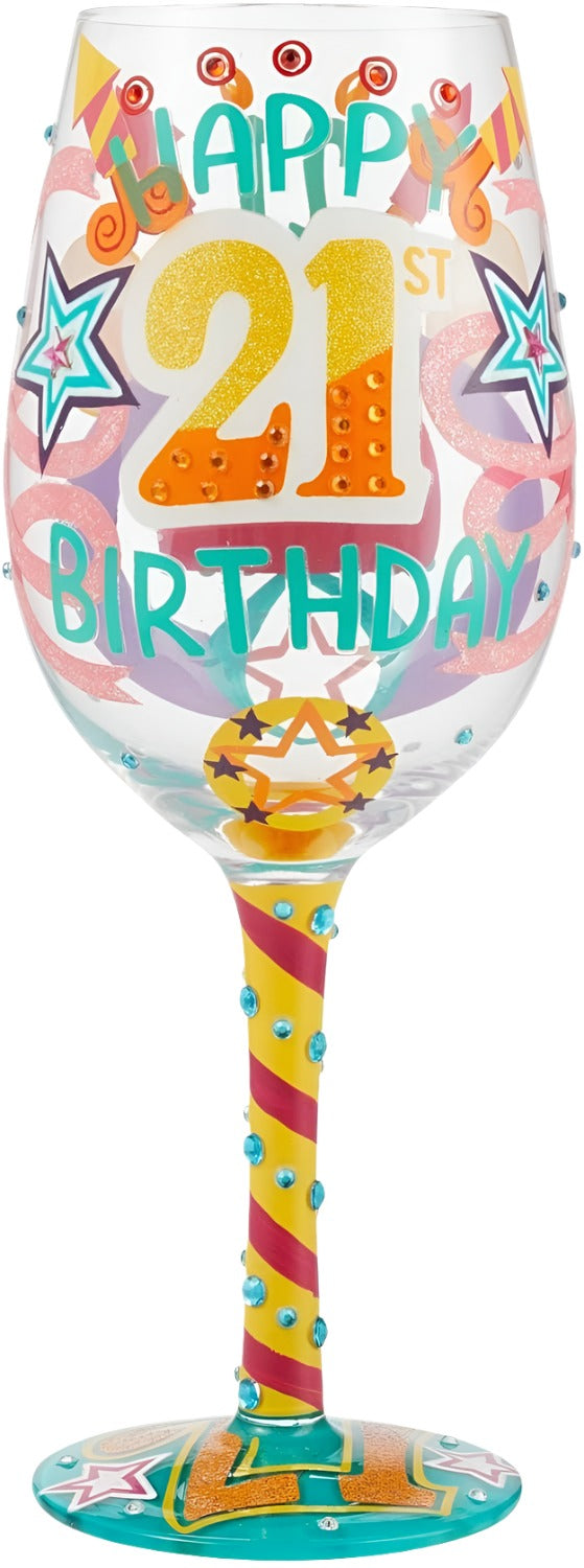 Lolita Milestone Gem-Spangled Birthday Celebration Wine Glass 18th 21st 40th 50th Special Birthday