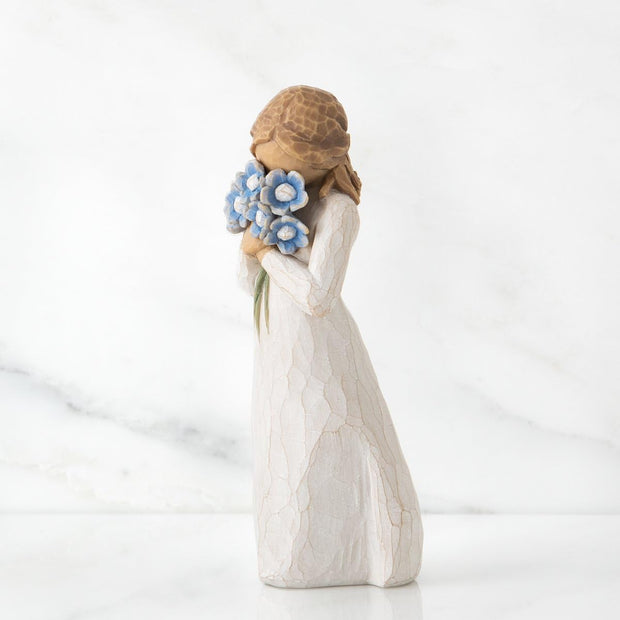 Willow Tree Forget Me Not Figurine, Memorial Gift, Flower, Funeral Favour, Remembrance, Bereavement, Resin, Sculpture, Brooch