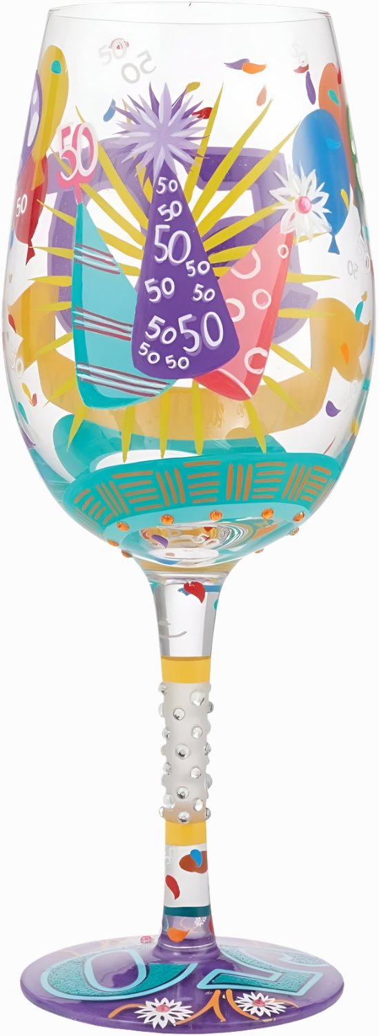 Lolita Milestone Gem-Spangled Birthday Celebration Wine Glass 18th 21st 40th 50th Special Birthday