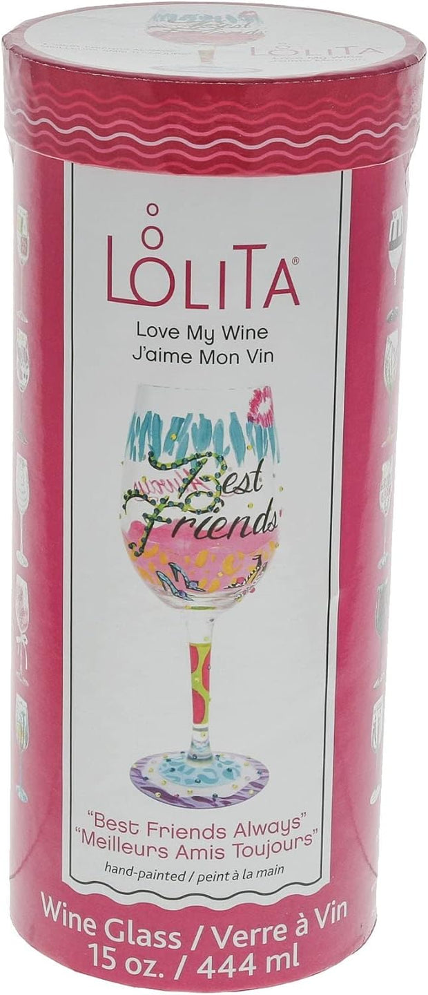 Lolita Hand-Painted Wine Glass - Best Friends Always and Chinoiserie Wine Glass  Collection