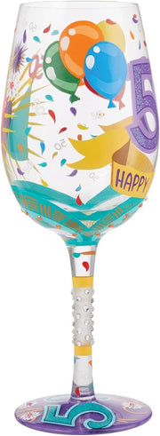 Lolita Milestone Gem-Spangled Birthday Celebration Wine Glass 18th 21st 40th 50th Special Birthday