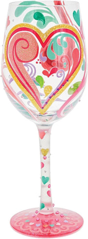 Glad You're My Mum Wine Glass  Floral Bouquet for Mum Edition