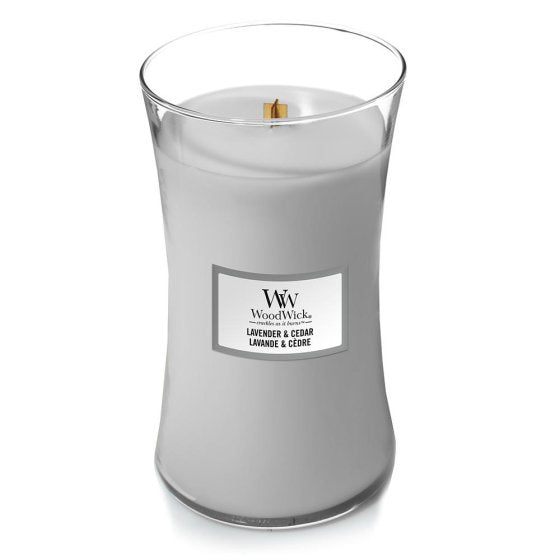 Wood Wick Large Hourglass Scented Candle 610g with Crackling Wick | Burn Time: Up to 130 Hours