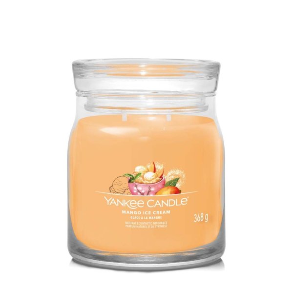 Yankee Candle Signature Scented Candle Iced Berry Lemonade, Holiday Cheer, Christmas Eve, Red Raspberry, Wild Orchid, Tropical Breeze, Mango Ice Cream and Ocean Air Medium Jar Candle 368g with Double Wicks, Soy Wax Blend Long Burning Candle, Perfect Gifts