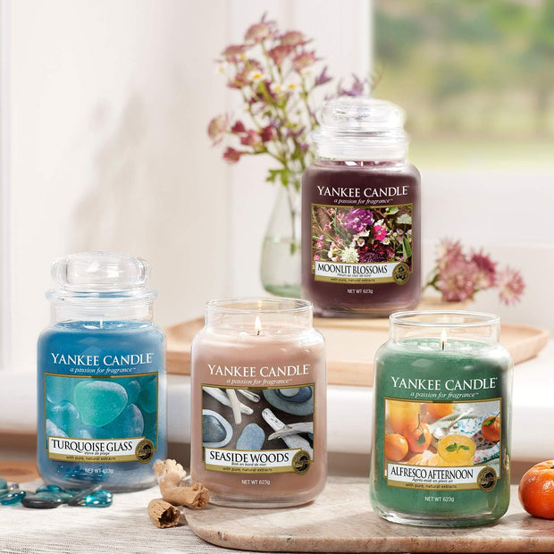 Yankee Candle Scented Candle, Seaside Woods Large Jar Candle, Burn Time: Up to 150 Hours [Energy Class A] - DMTIFY Store