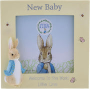 Beatrix Potter Peter Rabbit and Flopsy New Born and My First Birthday Photo Frame Holds 10cm x 10cm (4in x 4in) 1st Birthday Photo Frame Boy Girl Little One