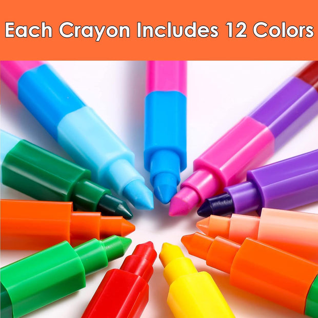 Vibrant Crayon Set - 6 Pieces in a Pack, 12Colours Each: Perfect for Kids' Birthday Parties, Rewards, and Goodie Bags - DMTIFY Store