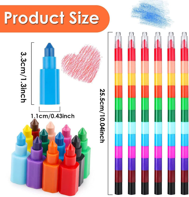 Vibrant Crayon Set - 6 Pieces in a Pack, 12Colours Each: Perfect for Kids' Birthday Parties, Rewards, and Goodie Bags - DMTIFY Store