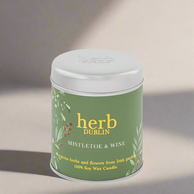 Herb Dublin Natural Wax Tin Candle Burn Time 40 Hrs Buttercup And Bee Balm, Lavender, Comfort And Joy, Lemongrass And Ginger, Mistletoe & Wine, Peppermint, Eucalyptus And Lime, Rhubarb And Fresh Garden Mint