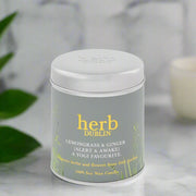 Herb Dublin Natural Wax Tin Candle Burn Time 40 Hrs Buttercup And Bee Balm, Lavender, Comfort And Joy, Lemongrass And Ginger, Mistletoe & Wine, Peppermint, Eucalyptus And Lime, Rhubarb And Fresh Garden Mint