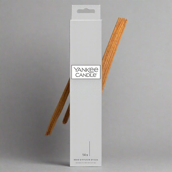 Yankee Candle Reed Diffuser Refill Sticks- 14 All-Natural Rattan Reed Wood Sticks, Essential Oil Aroma Diffuser Replacement Sticks For Home and Office