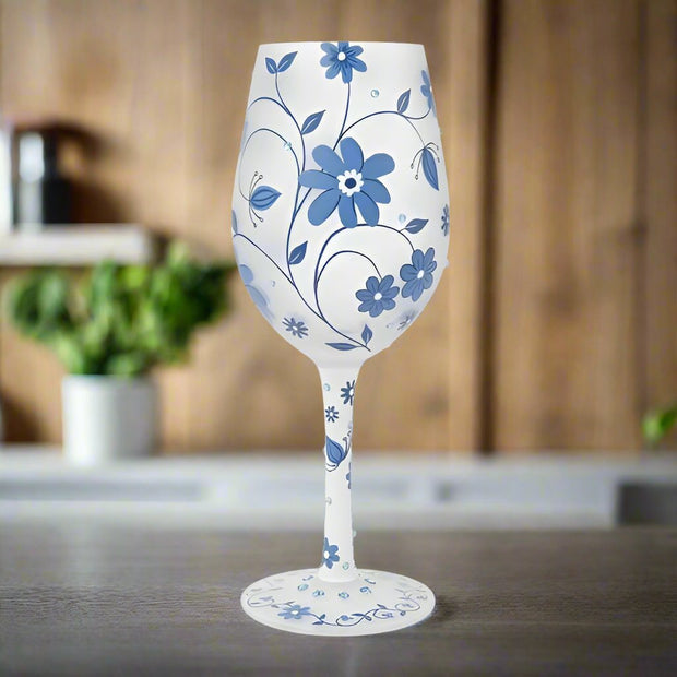 Lolita Hand-Painted Wine Glass - Best Friends Always and Chinoiserie Wine Glass  Collection