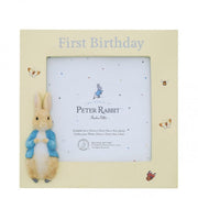 Beatrix Potter Peter Rabbit and Flopsy New Born and My First Birthday Photo Frame Holds 10cm x 10cm (4in x 4in) 1st Birthday Photo Frame Boy Girl Little One