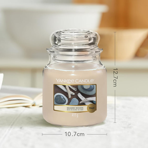 Yankee Candle Scented Candle, Seaside Woods Large Jar Candle, Burn Time: Up 75 Hours 411g