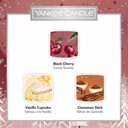 Holiday Scented Candle Gift Set – Festive Trio with Black Cherry, Vanilla Cupcake &amp; Cinnamon Stick Votive Candles