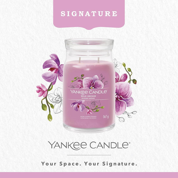 Yankee Candle Signature Scented Candle | Wild Orchid, Ocean Air Large Jar Large Jar Candle with Double Wicks | Soy Wax Blend Long Burning Candle | Perfect Gifts for Women, Long Lasting, Soy Wax Candle