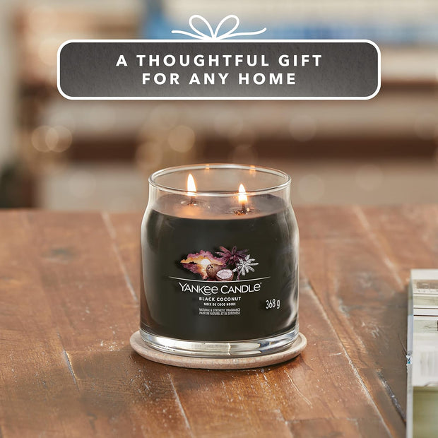 Yankee Candle Scented Candle | Black Coconut Medium Jar Candle| Burn Time: Up to 75 Hours