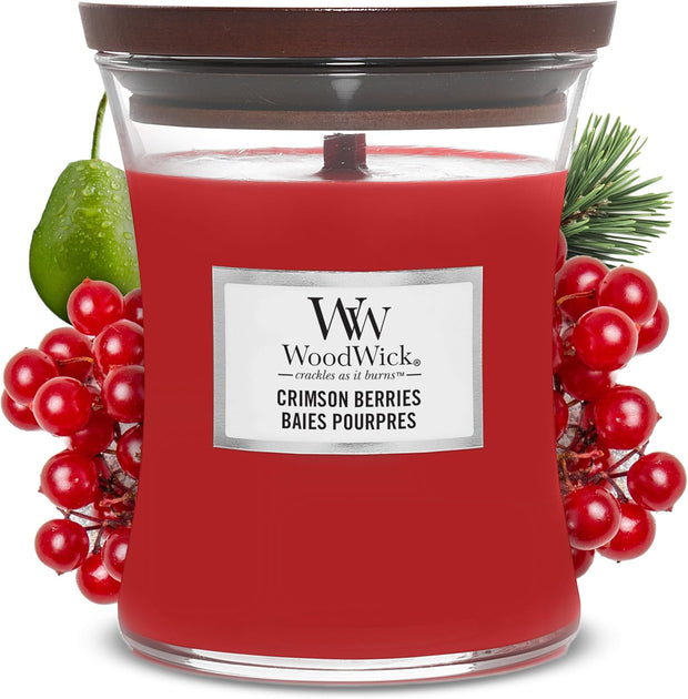 WoodWick Scented Candle, Vanilla Bean Medium Hourglass with Crackling Wick, Burn Time Up to 60 Hours 9.9 x 9.9 x 11.4 cm