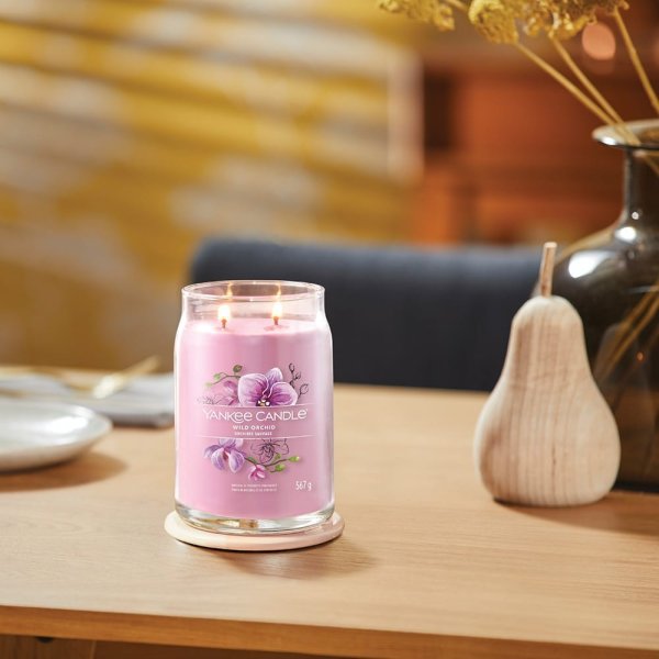 Yankee Candle Signature Scented Candle | Wild Orchid, Ocean Air Large Jar Large Jar Candle with Double Wicks | Soy Wax Blend Long Burning Candle | Perfect Gifts for Women, Long Lasting, Soy Wax Candle