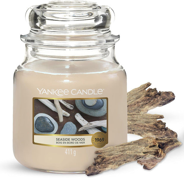 Yankee Candle, Jar Candle, Paraffin Wax, Seaside Woods, Medium - DMTIFY Store