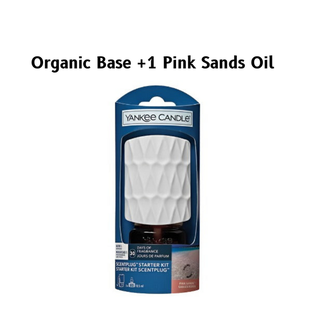 Yankee Candle Scent Plug Starter Kit, Up to 30 Days of Fragrance, White Organic Pattern