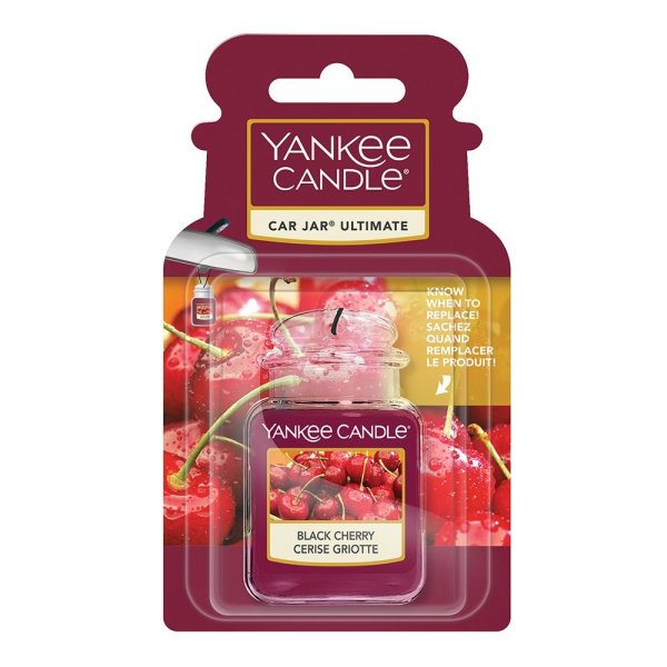 Yankee Candle Car Air Freshener, Car Jar Ultimate, Neutralises Odours, 1 Count. Up to 4 Weeks. Car Diffusers, Car Interior Accessories, Compactible with All Cars. True To Life Fragrances Pink Sands, Clean Cotton, Red Raspberry, Vanilla Cupcake