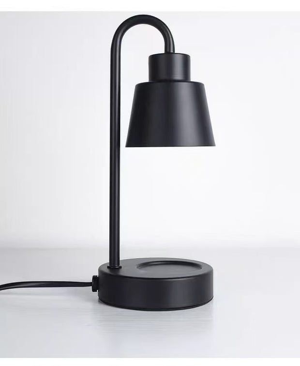 Black table lamp on a white background