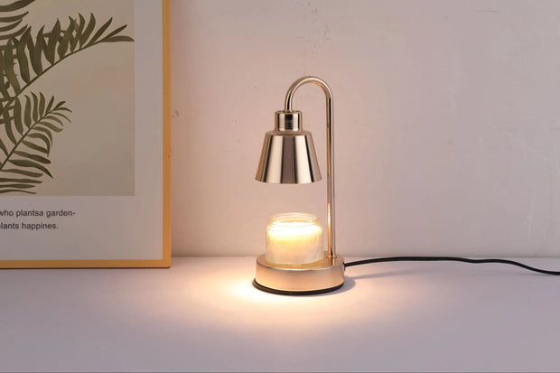 Electric Candle Warmer Lamp with Timer & Dimmer in Metal Base Aroma Lamp (UK Plug, 2 Bulbs Included)