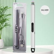USB BBQ lighter with packaging on a light green background