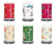 Yankee Candle Signature Large Scented Tumbler Collection: White Spruce & Grapefruit, Sparkling Cinnamon, Letters to Santa, Sparkling Winterberry – 4 Holiday-Inspired Fragrances