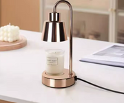 Electric Candle Warmer Lamp with Timer & Dimmer in Metal Base Aroma Lamp (UK Plug, 2 Bulbs Included)