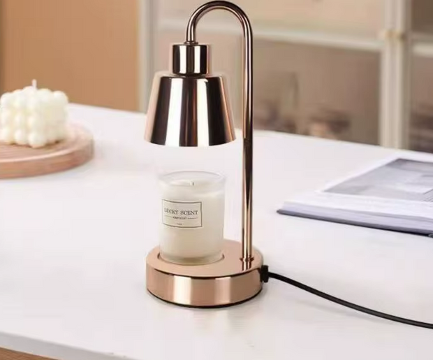 Electric Candle Warmer Lamp with Timer & Dimmer in Metal Base Aroma Lamp (UK Plug, 2 Bulbs Included)