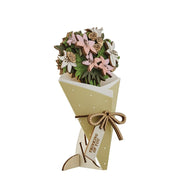 3D Flower Figurine Greeting Card – With Love & Happy Birthday Letterbox Gift Bouquet