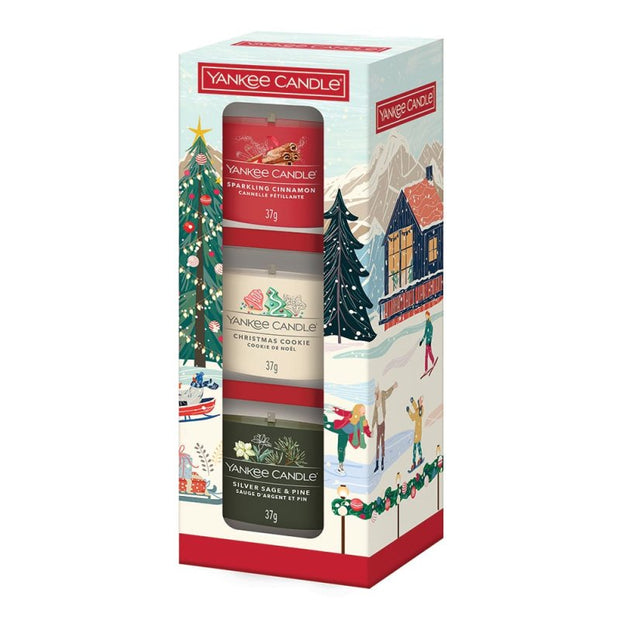 Yankee Candle Christmas gift set of 3, 6 and 9 Classic Mini Filled Votive Candle Set, Perfect Holiday Gift - DMTIFY
