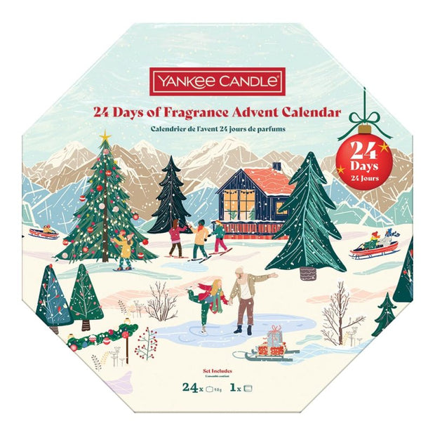 Yankee Candle 24 Days of Fragrance Advent Calendar with winter scene illustration