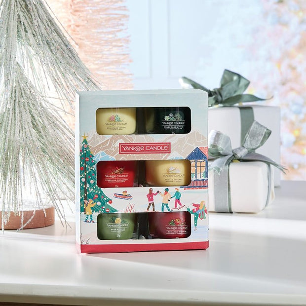 Yankee Candle Christmas gift set of 3, 6 and 9 Classic Mini Filled Votive Candle Set, Perfect Holiday Gift - DMTIFY