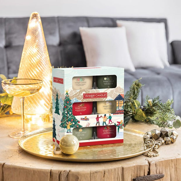 Yankee Candle Christmas gift set of 3, 6 and 9 Classic Mini Filled Votive Candle Set, Perfect Holiday Gift - DMTIFY