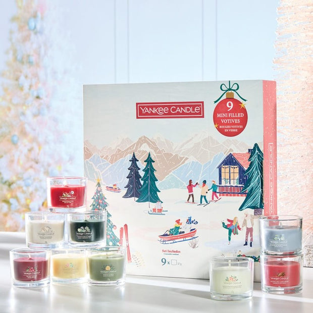 Yankee Candle Christmas gift set of 3, 6 and 9 Classic Mini Filled Votive Candle Set, Perfect Holiday Gift - DMTIFY
