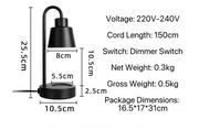 Electric Candle Warmer Lamp with Timer & Dimmer in Metal Base Aroma Lamp (UK Plug, 2 Bulbs Included)