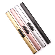 Four candle lighter models in gold, rose gold, silver, and black on a white background